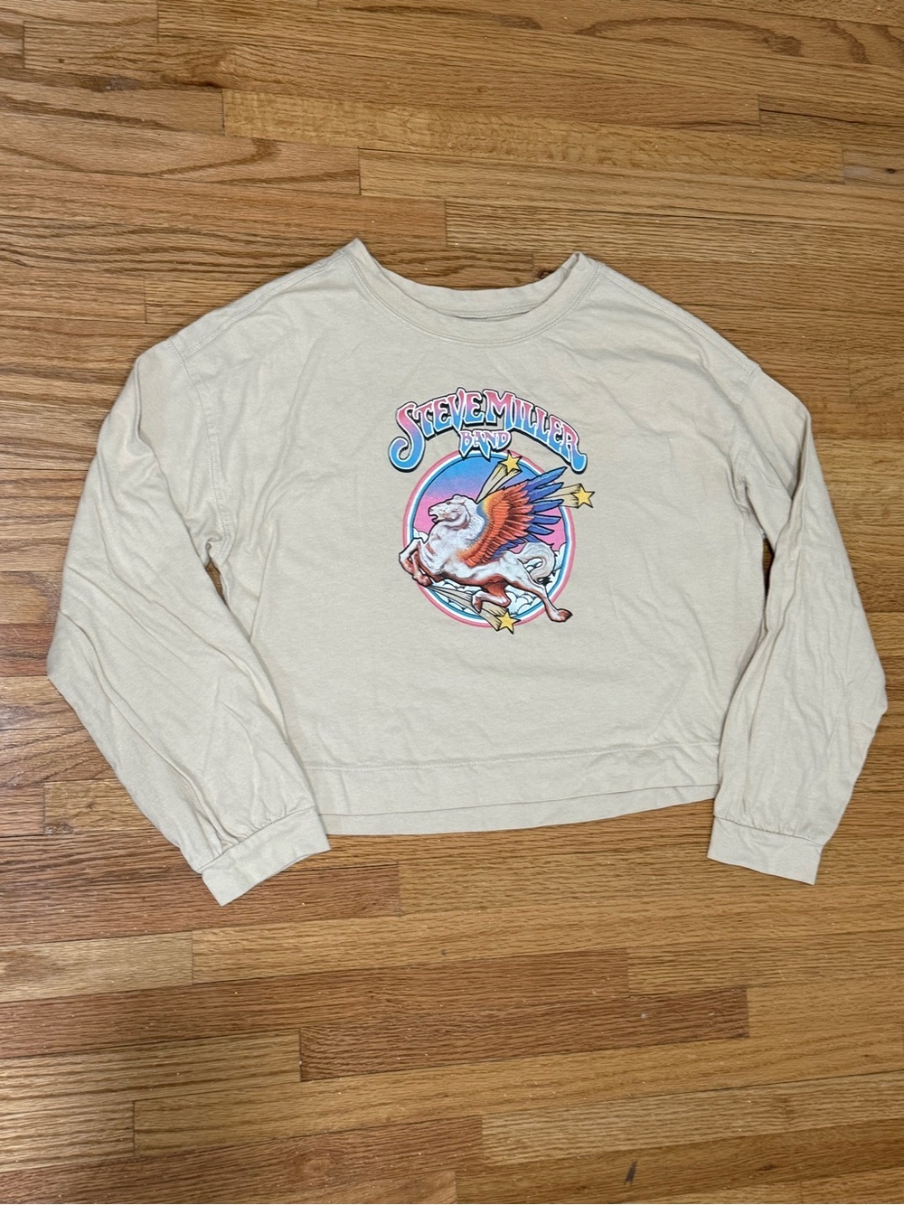 Old Navy Steve Miller Band Long-Sleeve Graphic Crop Tee EUC